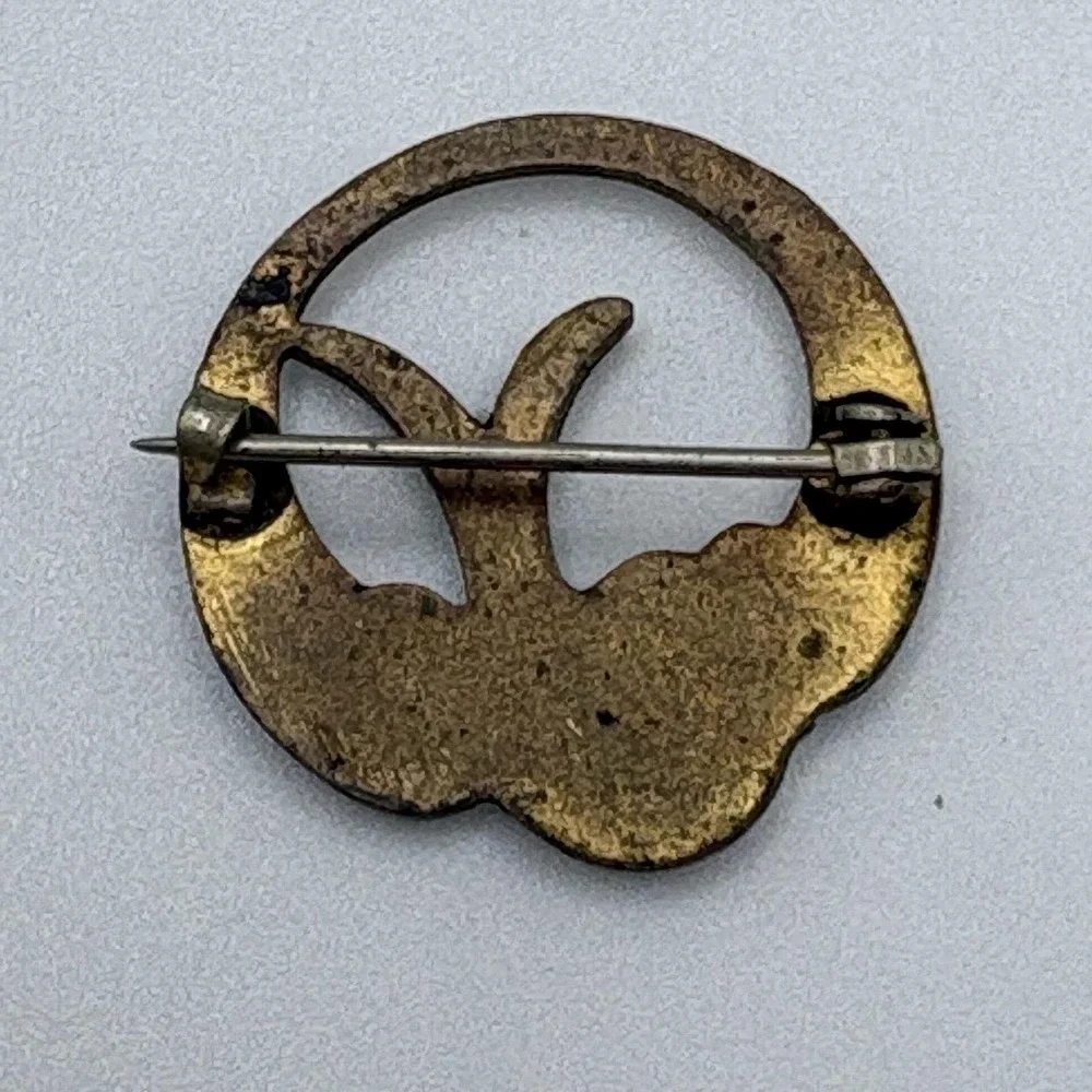 Vintage Guilloche Brooch Bird Swallow White Silver Tone Art Deco